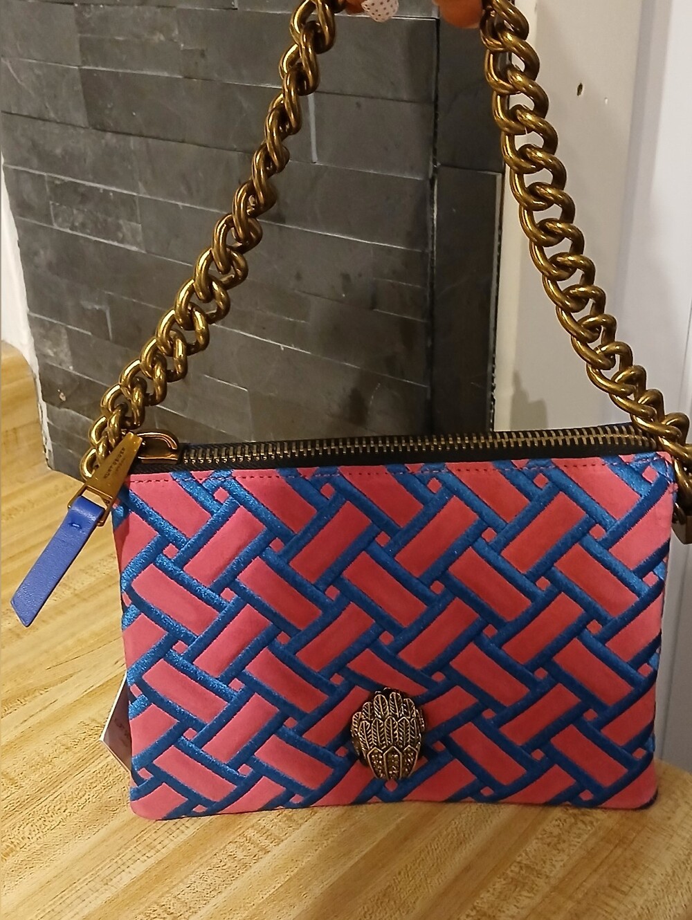 Kurt Geiger NWT Pink/Blue Quilted Shoulder Bag/Crossbody & Dustbag - Picture 8 of 9